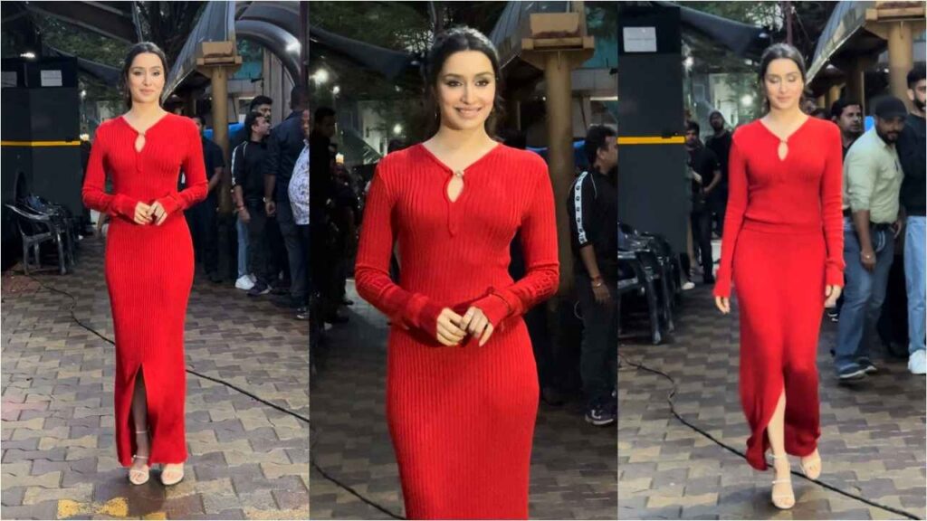 Shraddha Kapoor Sparks a New Fashion Trend in a Chic Ribbed Red Bodycon Dress